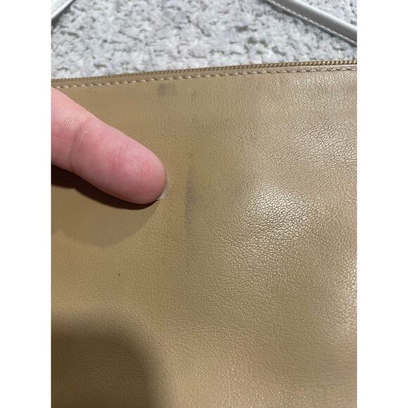 Coach Wristlet Clutch Mini Purse Tan White With Hangtag Turn Lock Leather - Picture 6 of 13